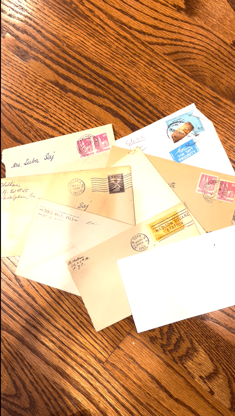 Some of the many letter’s Sonia’s great-grandmother received while living in a displaced-person’s camp in Germany and then in the United States.